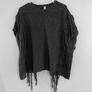 Aeropostale Bethany Mota Green Fringe Sweater Poncho size M/L